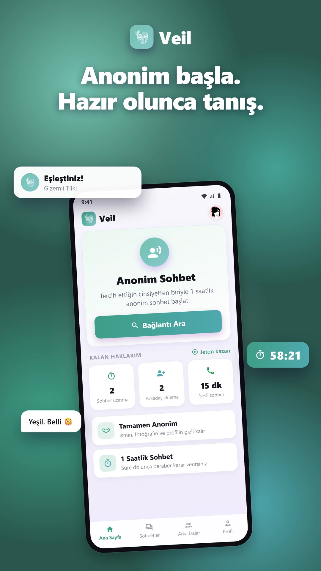 Veil: Anonim Sohbet & Tanışma